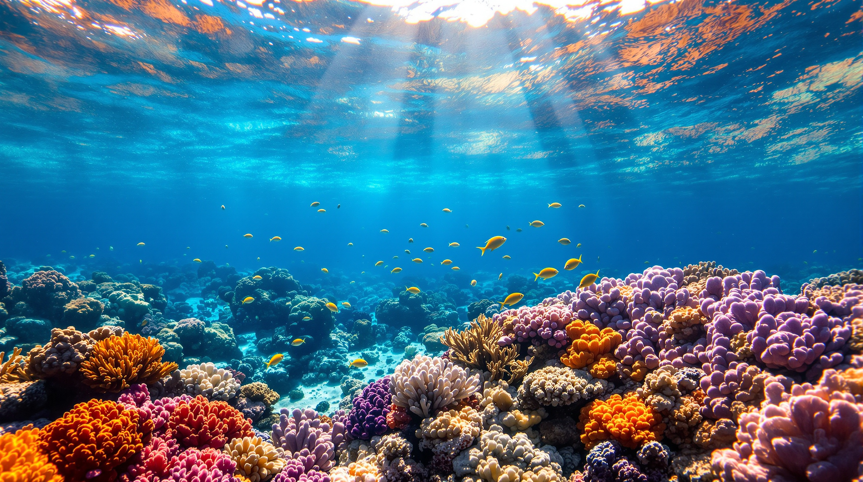 Healthy coral reef in Roatan Honduras Bay Islands